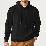 WIAOFELLAS  -  Autumn Men's Clothing Streetwear Leisure Hooded Sweatshirt Casual Retro Solid Long Sleeve Fashion Pullover Hoodie Sportwear