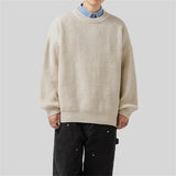 WIAOFELLAS  -  New Winter Retro Sweater Men Harajuku Knitted Solid Jumpers Oversized Streetwear Hip Hop Men Casual Warm Green Pullover Sweaters