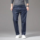 Wiaofellas  -  Spring New Baggy Jeans Men's Classic Solid Casual Fashion Large Pants Men's Clothing Denim Straight Leg Pants