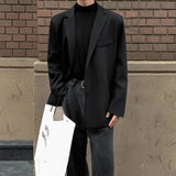 WIAOFELLAS  -  Jacket Man British Elegant Suit Jacket Casual Fashion Texture Daily High-End Jackets Trendy Temperament Outerwear Men'S Clothing