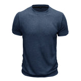 WIAOFELLAS  -  Summer Men's Short Sleeve T Shirts Round Neck Fashionable Style Half Sleeved Top Breathable T-shirt