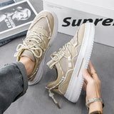 WIAOFELLAS  -  Sneakers For Men Vulcanized Shoes Sports Shoes Lace Up Skateboard High Quality Breathable Soft Comfortable Casual Shoes Male
