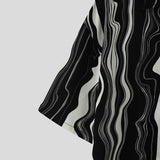 WIAOFELLAS  -  Men Shirt Printing Summer Lapel Short Sleeve Loose Casual Men Clothing Streetwear 2025 Korean Style Fashion Male Shirts