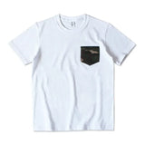 WIAOFELLAS  -  265g Thick Retro Cotton Heavy T-shirts Seamless Round Neck Pocket Short-sleeved Tshirts Men Tops Tee Breathable Skin-friendly
