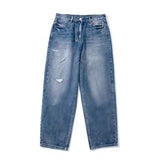 WIAOFELLAS  -  Vintage Jeans Men Frayed European Style Loose Ankle Length Hole Bleached Fitness Autumn Punk Trouser All-match Slouchy Hipster