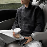 WIAOFELLAS  -  Cardigan Mens Japanese Casual Knitted Sweater Jacket Niche Trend High-End Loose Button Sweater Couple Autumn Men's Clothes