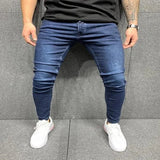 Wiaofellas  -  Men's Sweatpants Sexy Hole Jeans Pants Casual Summer Autumn Male Ripped Skinny Trousers Slim Biker Outwears Pants