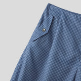Wiaofellas  -  Men's Plaid Pants Button Oversize Lace Up Joggers Casual Trousers For Man Pantalones Streetwear Stylish Wide Leg Pants