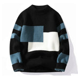 WIAOFELLAS  -  Fake Two Sweaters Men Autumn-winter New Thick Warm Contrast Color Sweater Men Shirt Collar Sweater Men  Pullover  New Products