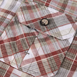 WIAOFELLAS  -  New Short Sleeve Plaid Shirt Summer Thin Polo Collar Solid Loose Men's Casual Half Sleeve