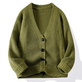 WIAOFELLAS  -  Cardigan Pajamas Men Autumn Winter Day Stand Collar Casual Coat Loose Fashion Knit Sweater Men Pajamas Home Wear Comfortable