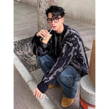 WIAOFELLAS  -  American retro couple sweater men's winter thickened warm teen trend lazy advanced sense ruffian handsome knitted sweater