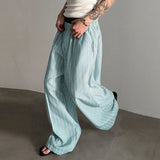 WIAOFELLAS  -  Men Striped Pants Joggers Elastic Waist Oversize Casual Wide Leg Trousers Men Streetwear 2025 Fashion Male Long Pants