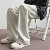Wiaofellas  -  American High Street White Jeans Men Retro Trendy Draped Straight-Leg Floor-Length Slightly Flared Casual Pants