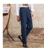 WIAOFELLAS  -  High Quality Jeans Men Dress Trouser Straight Leg Pant Naples Fashion Casual High Waist Straight Leg Jeans Men Trouser