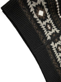 Wiaofellas  -  Fall Winter Retro Geometric Knit Cardigans Men Fashion Zipper Stand Collar Sweatercoats Mens Stylish Slim Knitting Jacket Coats