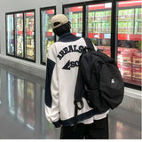Wiaofellas  -  Baseball Jacket Men's American Retro Jacket Hip Hop Jacket Versatile High Street Ins Loose Jacket Vintage