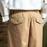 Wiaofellas  -  Spring Autumn Vintage Men's Gurkha Pants British Style Casual Straight Trousers Adjustable Waist Belt Naples Pant For Male