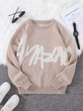WIAOFELLAS  -  New Popular Spring Autumn Graffiti Jacquard Pattern Pullover Sweater Casual Round Neck Contrast Color Knitted Men's Pullover