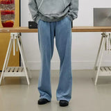 WIAOFELLAS  -  New Men's Straight Leg Sports Pants Fitness Running Training Elastic Waist Loose sweatpants Cotton Gym Loose Long Trousers