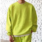 Wiaofellas men's / clothing round collar sweatshirts + elasitc waist turnup trousers sport two pieces set for male autumn new 2Y3205