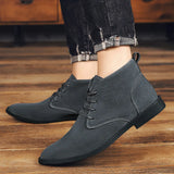 WIAOFELLAS  -  Classic Grey Dress Shoes Man Pointed-Toe Flat Comfortable Man Shoes High Top Designer Luxury Large Size 46 Leather Casual Shoes