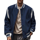 WIAOFELLAS  -  Spring and Autumn New Mens Y2K Baseball Jacket Sweater Fashion Plus Velvet Style Splicing Single-Breasted Flight Jacket Men