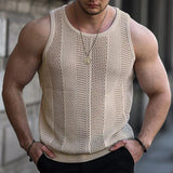 Wiaofellas  -  New Thin Hollow Sweater for Men's Versatile Sleeveless Slim Sweater Trendy Vest Top