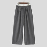 WIAOFELLAS  -  Men Pants Striped Patchwork Elastic Waist Joggers Loose Straight Trousers Men Streetwear 2025 Fashion Casual Long Pants
