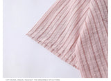 WIAOFELLAS  -  Summer Preppy Style Stripe Shirt With Tie Women Korean Chic Short Sleeve Y2k All-Match Tops Vintage Harajuku Girl Blouse Clothes