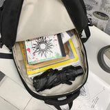 WIAOFELLAS  -  Nylon Backpack for Student Black Teenager Large Sweethearts Serviceable Travel Rucksack High Quality Unisex Laptop Knapsack