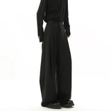 WIAOFELLAS  -  Grey Black Suit Pants Men Oversized Society Mens Dress Pants Korean Casual Loose Wide Leg Pants Mens Office Formal Trousers