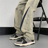 WIAOFELLAS  -  Spring New American Retro Scratch Pants Jeans Men High Street Loose Washed Slim Straight Wide Leg Pant Men Trousers Male Clothes