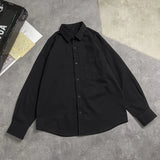 WIAOFELLAS  -  White Long Sve irt Youthful Sle Inner Wear for Men Spring Season Loose Fit Faionable Youth Japanese Sensation