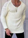 Wiaofellas  -  Solid Casual Knitted Men's Sweater Shirt Autumn O Neck Long Sleeve Knit Pullover Blouse Male Slim Bottom Knitwear