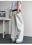 WIAOFELLAS  -  Trendy Men's Drawstring Design Contrast Color Trousers New Fashion Summer Loose High-waisted Wide Leg Pants Male