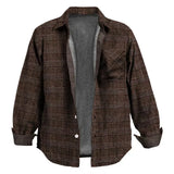 WIAOFELLAS  -  Autumn Winter Fashion Woolen Jackets For Mens Clothes Casual Loose Long Sleeve Button Outerwear Men Vintage Print Cardigans Coat