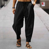 WIAOFELLAS  -  European and American Summer Men's Hip-hop Breathable Cotton Linen Loose Casual Sports Pants