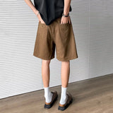 WIAOFELLAS  -  Summer Simple Men's Jeans Solid Color Menswear Sport Washing Straight Wide Leg Loose Cleanfit Male Denim Shorts