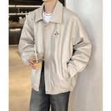 WIAOFELLAS  -  High-end Liquid Metal Design Fake Two-piece Jacket Men's Loose Handsome Short Jacket Casual Oversized Hip-hop Streetwear Coats