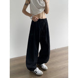 WIAOFELLAS  -  Lightweight Breathable White Linen Cotton Wide Leg Knife Pants Men Summer Casual Loose Fit Straight Leg Elastic Waisand