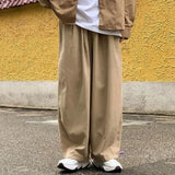 Wiaofellas  -  Cotton Baggy Pants Men Wide Leg Oversize Japenese Y2k Ankle-length Long Harem Trousers Casual Sport New