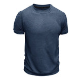 WIAOFELLAS  -  Summer Men's Short Sleeve T Shirts Round Neck Fashionable Style Half Sleeved Top Breathable T-shirt