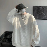 WIAOFELLAS  -  T-shirts Men Advanced Fashion Simple Streetwear O-neck Daily Korean Style Charming Youthful Chic All-match Casual Loose College