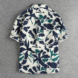 WIAOFELLAS  -  Hawaiian trend short sleeve shirt with abstract pattern Men's seersucker cool breathable comfortable casual shirt