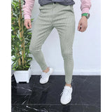 WIAOFELLAS  -  Faion Casual mid Waist Striped Pants Men's Loose Fit Comfortable Elastic Waist Trousers Urban Sle Spring Summer Faion