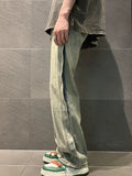WIAOFELLAS  -  Spring Autumn Blue Wide-leg Jeans Men Fashion Retro Baggy Harajuku Jeans Streetwear Loose Hip-hop Straight Denim Trousers Mens