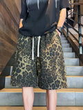 Wiaofellas  -  Men Summer Fashion Leopard Print Loose Shorts Men's Thin Drawstring Baggy Short Pants Male Pockets Straight Shorts G64