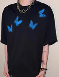WIAOFELLAS  -  Fashion Butterfly Print T-shirts Men's Summer New Short-sleeve Trendy Loose Tops Male Comfort Handsome Round Neck Chic Tees