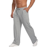 Wiaofellas  -  Men's Open Straight Fitness Sports Pants Casual Pants with Pockets